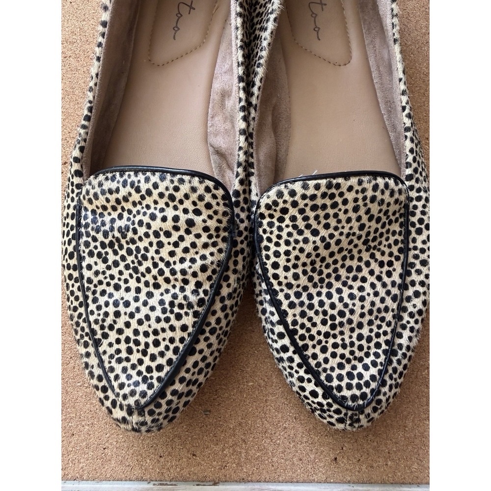 Me Too Anissa Pointed Toe Loafers Cheetah Print‎ Genuine Calf Hair Size 9M - Picture 2 of 7